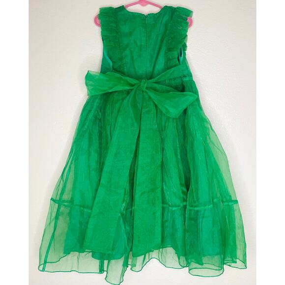 TRISH SCULLY Girls’ Emerald Green Ruffle Party Formal Designer Dress Kids Sz 8Y - Picture 3 of 8